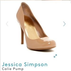 Jessica Simpson Calie Nude Patent Leather Pump